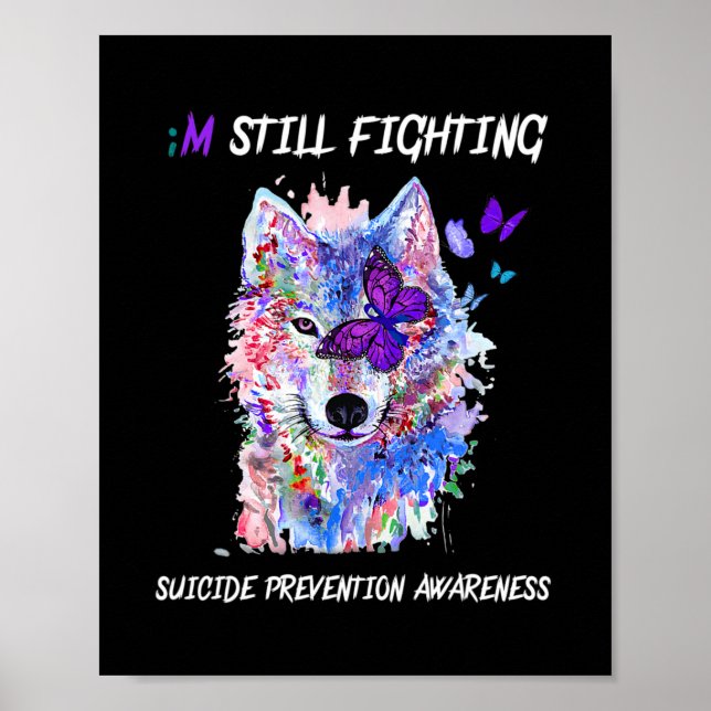 Ich kämpfe immer noch gegen Semicolon Wings Suizid Poster (Vorne)