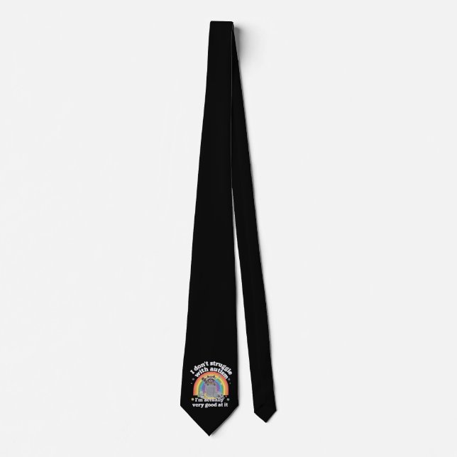 Ich kämpfe nicht mit Autismus Autistisch Funny Rac Krawatte (Vorderseite)