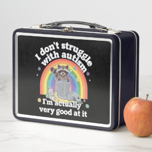 Ich kämpfe nicht mit Autismus Autistisch Funny Rac Metall Brotdose