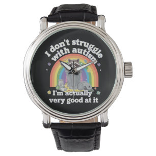 Ich kämpfe nicht mit Autismus Autistisch Lustiger  Armbanduhr
