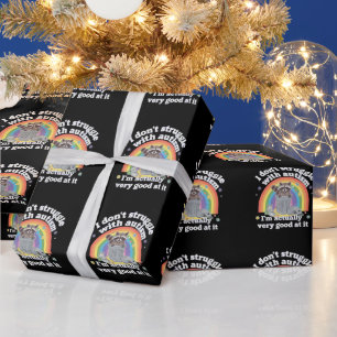 Ich kämpfe nicht mit Autismus Autistisch Lustiger Geschenkpapier