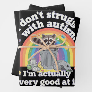 Ich kämpfe nicht mit Autismus Autistisch Lustiger Geschenkpapier Set