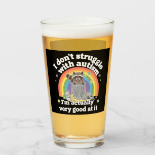 Ich kämpfe nicht mit Autismus Autistisch Lustiger  Glas