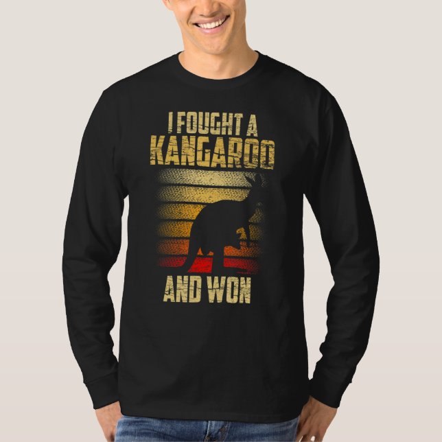 Ich kämpfte ein Känguru und gewann Tier Kangaroos T-Shirt (Vorderseite)