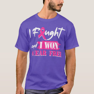 Ich kämpfte und gewann 4 Jahre kostenloses Brustkr T-Shirt
