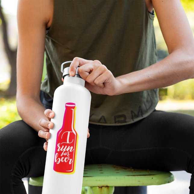 Ich kandidiere für Bier Fitness Spaß Red Beer Trinkflasche (Von Creator hochgeladen)