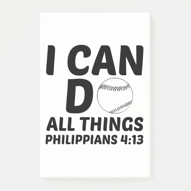 ICH KANN ALLE DINGE BASEBALL TUN POST-IT KLEBEZETTEL (Vorderseite)