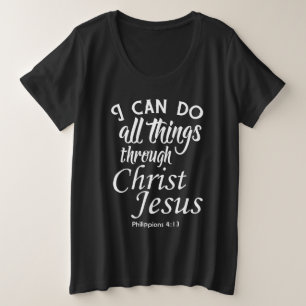 Ich kann alle Dinge Bibelvers-Shirts Große Größe T-Shirt