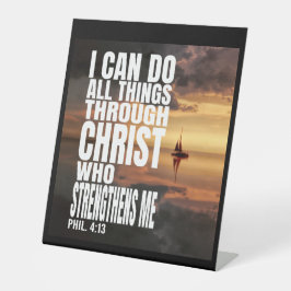 ICH KANN ALLE DINGE DURCH CHRISTEN TUN, DIE STÄRKE SOCKELSCHILD