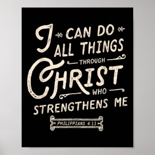 Ich kann alle Dinge durch Christus Bibelvers Zitat Poster