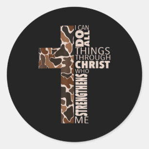 Ich kann alle Dinge durch Christus, der mich stärk Runder Aufkleber