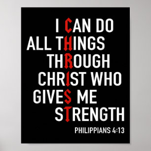 Ich kann alle Dinge durch Christus Gott Christlich Poster