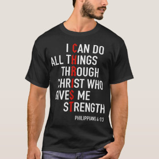 Ich kann alle Dinge durch Christus Gott Christlich T-Shirt