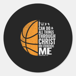 Ich kann alle Dinge durch Christus tun Christliche Runder Aufkleber