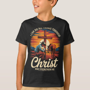 Ich kann alle Dinge durch Christus tun Cowboy Chri T-Shirt