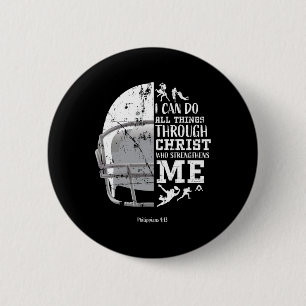 Ich kann alle Dinge durch Christus tun Fußball Phi Button