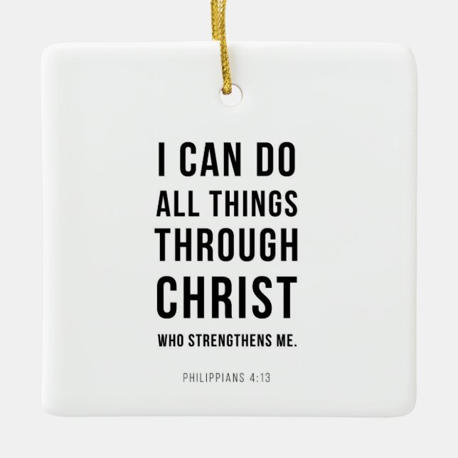 Ich kann alle Dinge Philipper 4:13 Keramikornament (Vorderseite)