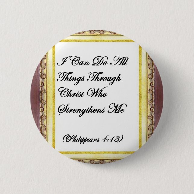 Ich kann alle Sachen durch Christus-Knopf tun Button (Vorderseite)