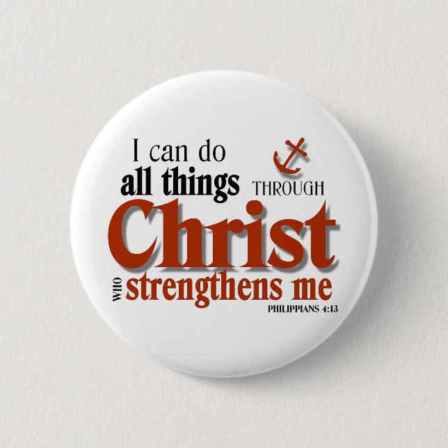 Ich kann alle Sachen durch Christus tun Button (Vorderseite)