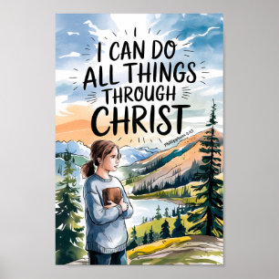 Ich kann alles Christliche Teen Girl Wall Kunst ma Poster