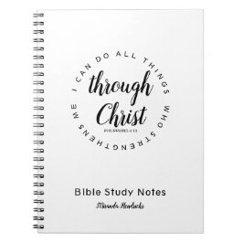 Ich kann alles durch Christi-Bibelstudium tun Notizblock