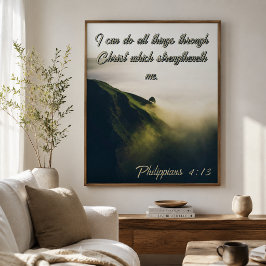 Ich kann alles durch Christi Gebirgsbaum machen Poster