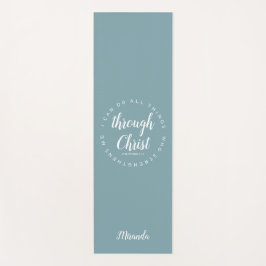 Ich kann alles durch Christlich Blau Grün tun Yogamatte