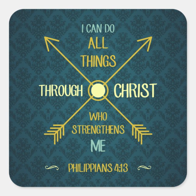 Ich kann alles durch christliche Philippinen tun 4 Quadratischer Aufkleber (Vorderseite)