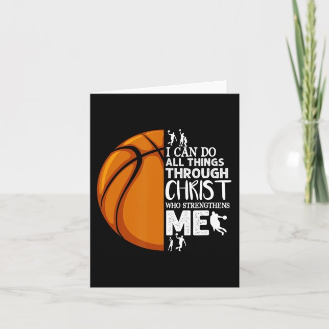 Ich kann alles durch Christus Basketball Christi m Karte (Vorderseite)