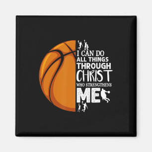 Ich kann alles durch Christus Basketball Christi m Magnet