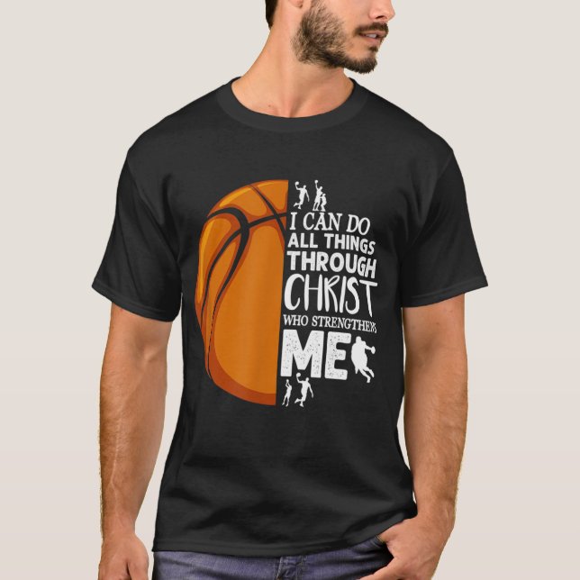 Ich kann alles durch Christus Basketball Christi m T-Shirt (Vorderseite)