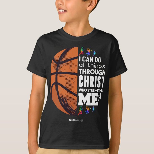 Ich kann alles durch Christus Basketball Christi m T-Shirt (Vorderseite)
