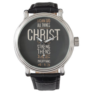 Ich kann alles durch Christus Bibelverse tun Armbanduhr
