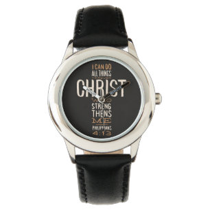 Ich kann alles durch Christus Bibelverse tun Armbanduhr