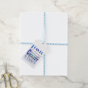 Ich kann alles durch Christus blauer Text machen Geschenkanhänger