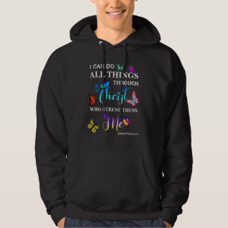 Ich kann alles durch Christus Butterfly Reli tun Hoodie