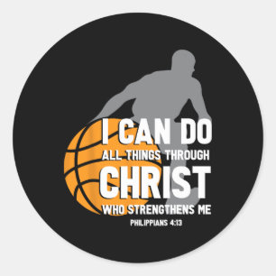 Ich kann alles durch Christus Christlich durch Bys Runder Aufkleber