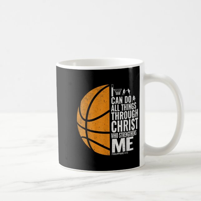 Ich kann alles durch Christus Christliche Baske tu Kaffeetasse (Rechts)