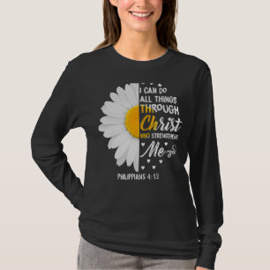 Ich kann alles durch Christus Daisy Blume tun T-Shirt