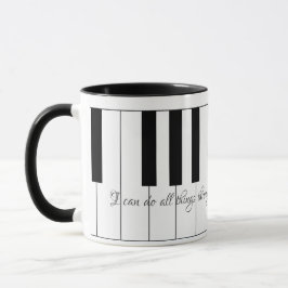 Ich kann alles durch Christus mit Klaviertasten ma Tasse