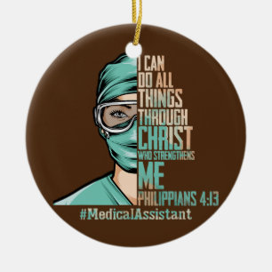 Ich kann alles durch Christus RN Geschenke machen Keramik Ornament