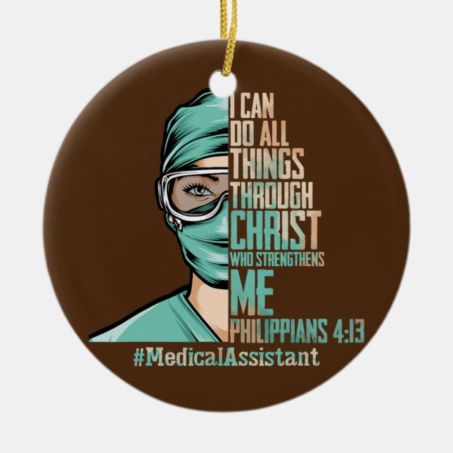 Ich kann alles durch Christus RN Geschenke machen Keramik Ornament (Vorne)