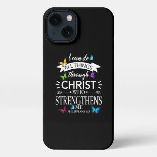 Ich kann alles durch Christus Schmetterlingskunst  iPhone 13 Hülle