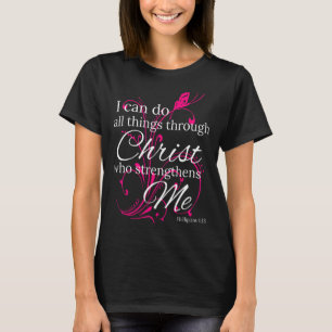 Ich kann alles durch Christus-Schmetterlingskunst- T-Shirt