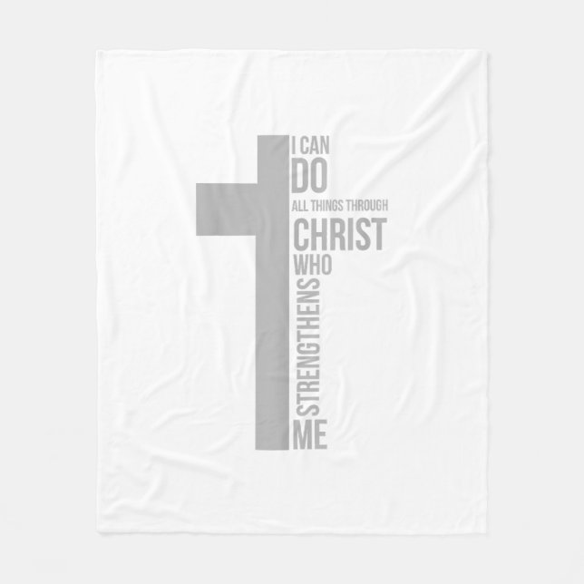 Ich kann alles durch Christus tun, der stärkt Fleecedecke (Vorderseite)