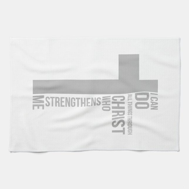 Ich kann alles durch Christus tun, der stärkt Geschirrtuch (Horizontal)