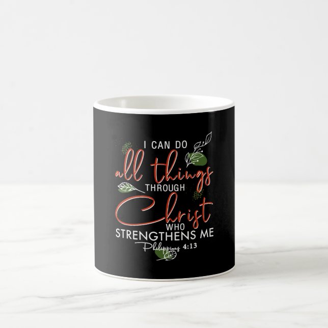 Ich kann alles durch Christus tun, der stärkt Kaffeetasse (Mittel)