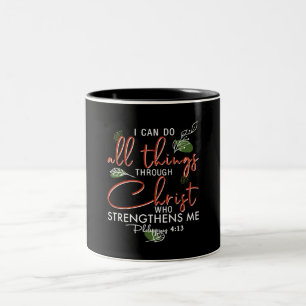 Ich kann alles durch Christus tun, der stärkt Zweifarbige Tasse
