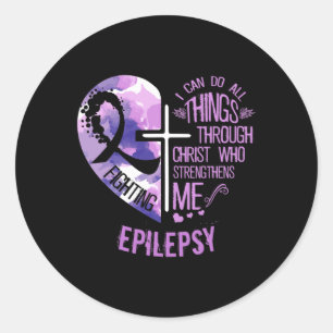 Ich kann alles durch Christus tun - Epilepsie vor Runder Aufkleber