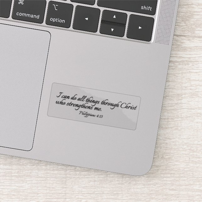 Ich kann alles durch Christus tun - klar Aufkleber (Detail)
